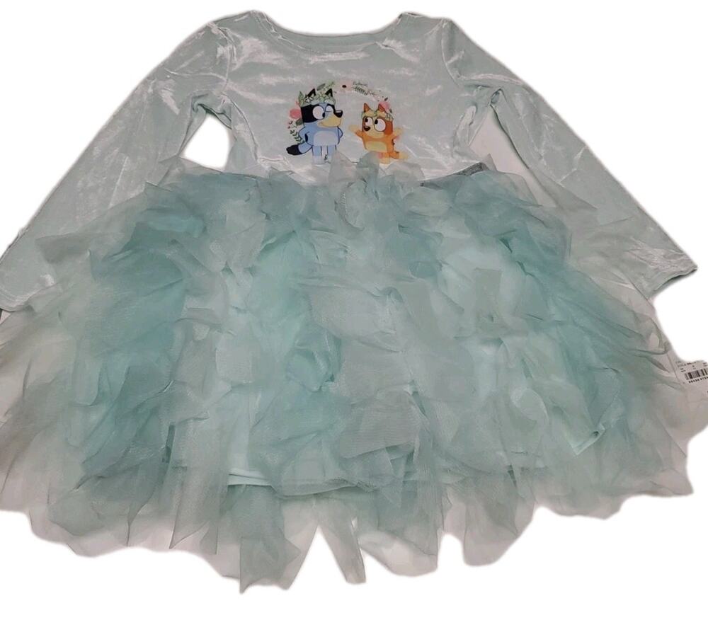 Bluey Toddler Girls Ballerina Dress Light Blue 3T Soft Tulle Skirt Dance Outfit